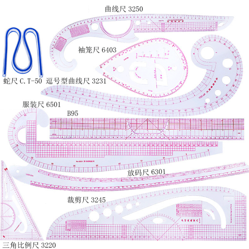 Sewing Gauge Ruler - Juego de 5/6/9 Uds de Regla
