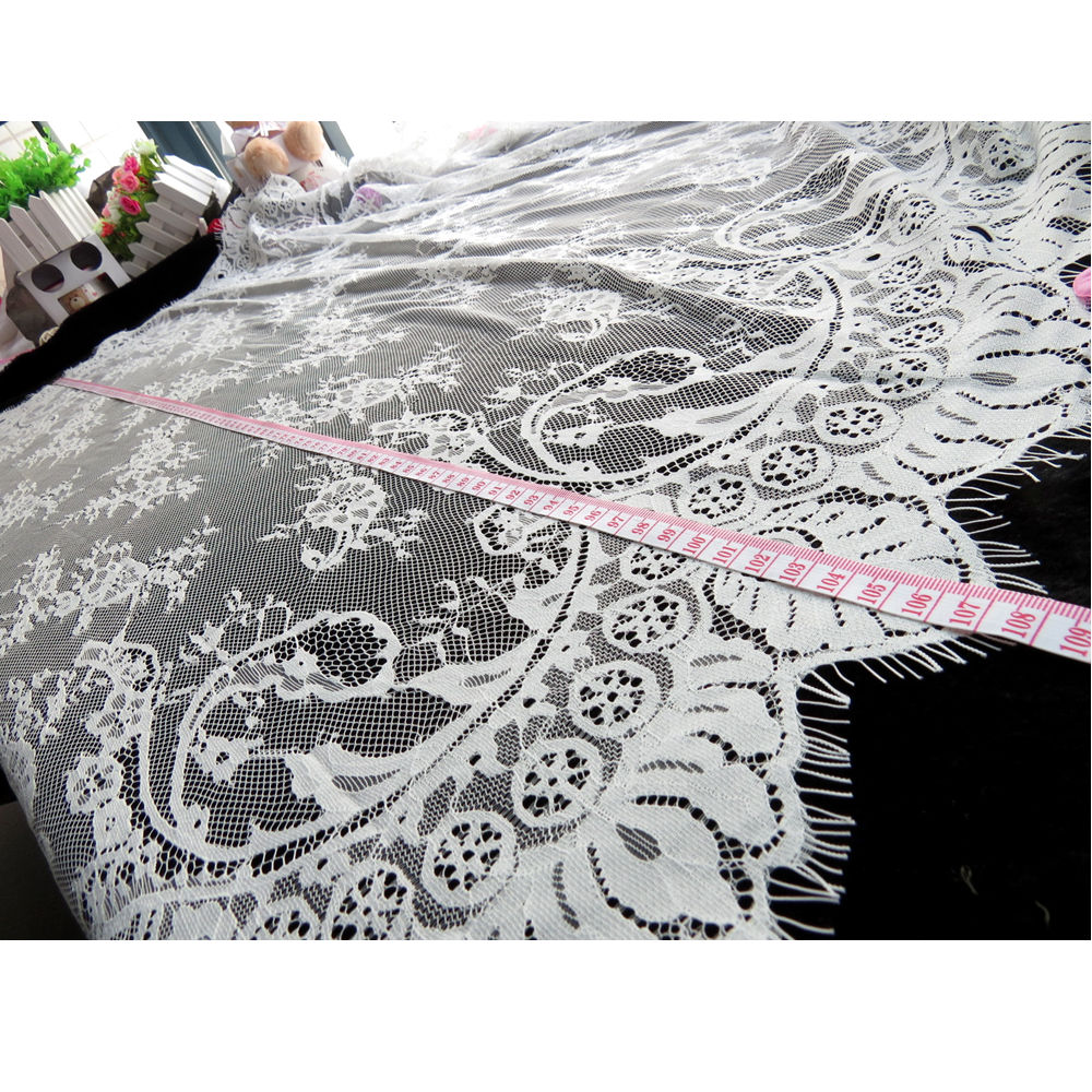 Tela de encaje blanco y negro, - Sewing Fabric reseña y precio