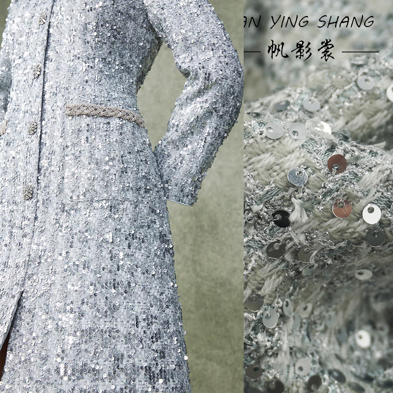 Tela Tweed con Lentejuelas Pla - Sewing Tweed reseña y precio