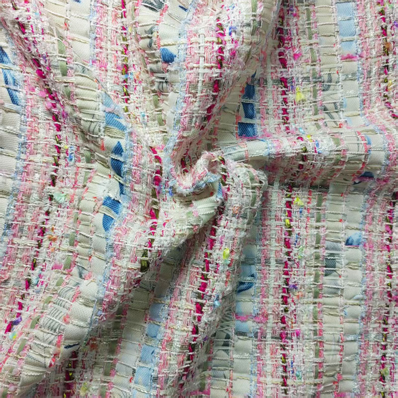 Cinta tejida rosa y blanca, te - Sewing Tweed reseña y precio