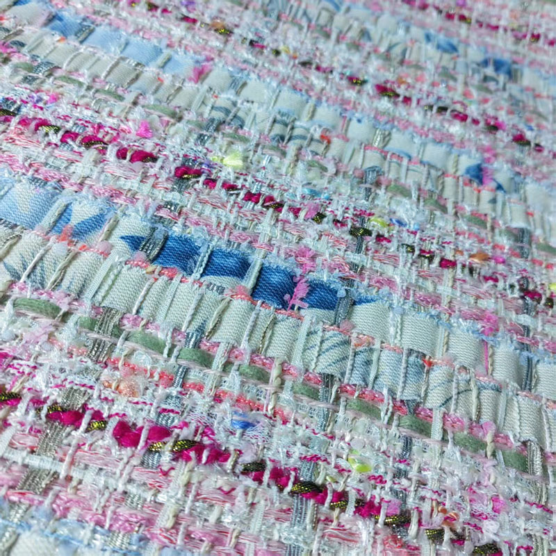 Cinta tejida rosa y blanca, te - Sewing Tweed reseña y precio