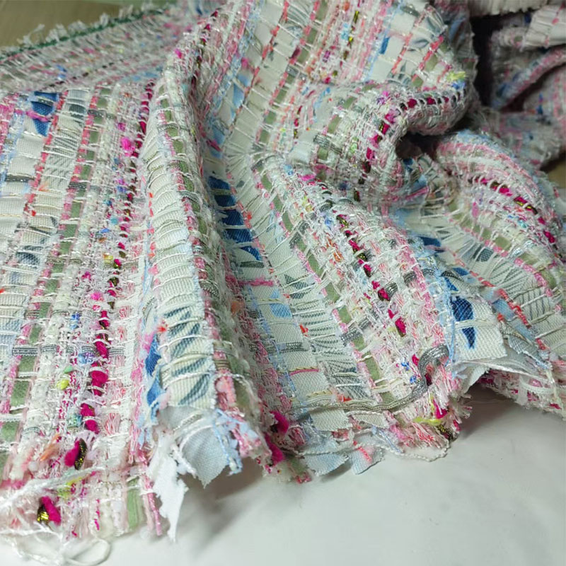 Cinta tejida rosa y blanca, te - Sewing Tweed reseña y precio