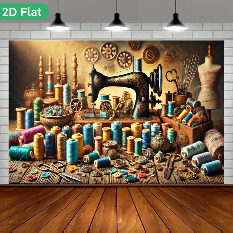 Tapiz de Pared Vintage Retro p - Vintage Sewing Textile reseña y precio